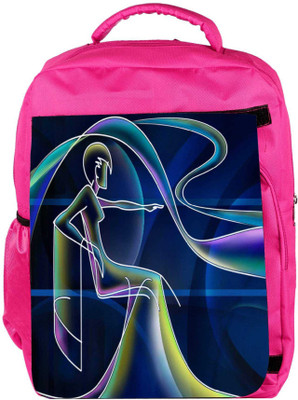 

Snoogg Eco Friendly Canvas Neon Outline Of A Woman 2668 Backpack Rucksack School Travel Unisex Casual Canvas Bag Bookbag Satchel 5 L Backpack(Pink)