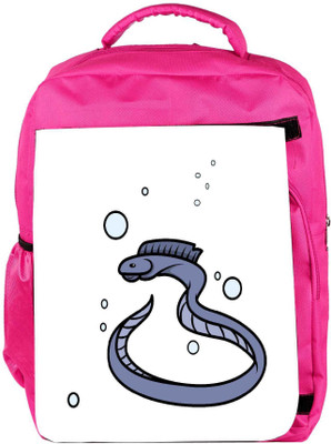

Snoogg Eco Friendly Canvas Eel Fish Vector Cartoon Illustration Backpack Rucksack School Travel Unisex Casual Canvas Bag Bookbag Satchel 5 L Backpack(Pink)