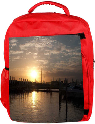 

Snoogg Eco Friendly Canvas Sunset View Of Burj Khalifa Designer Backpack Rucksack School Travel Unisex Casual Canvas Bag Bookbag Satchel 5 L Backpack(Red)