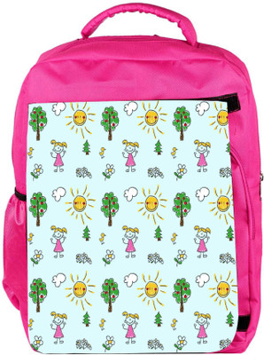 

Snoogg Eco Friendly Canvas Happy Girls Out Designer Backpack Rucksack School Travel Unisex Casual Canvas Bag Bookbag Satchel 5 L Backpack(Pink)