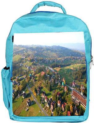 

Snoogg Eco Friendly Canvas City From The Top Designer Backpack Rucksack School Travel Unisex Casual Canvas Bag Bookbag Satchel 5 L Backpack(Blue)
