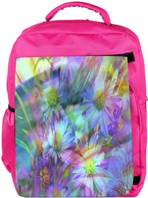 

Snoogg Eco Friendly Canvas Colorful Petals Designer Backpack Rucksack School Travel Unisex Casual Canvas Bag Bookbag Satchel 5 L Backpack(Pink)