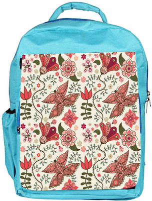 

Snoogg Eco Friendly Canvas Floral Leaves White Designer Backpack Rucksack School Travel Unisex Casual Canvas Bag Bookbag Satchel 5 L Backpack(Blue)