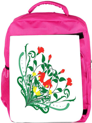 

Snoogg Eco Friendly Canvas Floral Corner Frame Backpack Rucksack School Travel Unisex Casual Canvas Bag Bookbag Satchel 5 L Backpack(Pink)