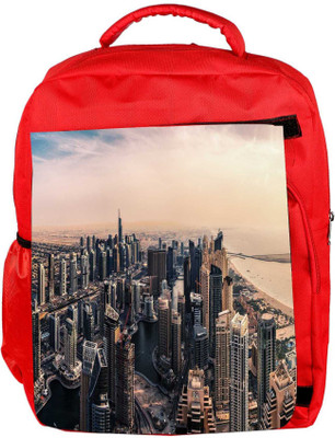 

Snoogg Eco Friendly Canvas Amazing View Of Dubai Designer Backpack Rucksack School Travel Unisex Casual Canvas Bag Bookbag Satchel 5 L Backpack(Red)