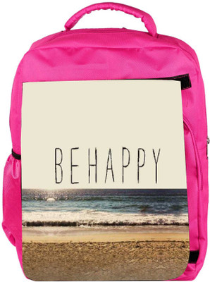 

Snoogg Eco Friendly Canvas Be Happy Backpack Rucksack School Travel Unisex Casual Canvas Bag Bookbag Satchel 5 L Backpack(Pink)