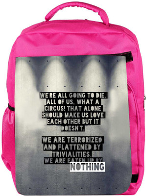 

Snoogg Eco Friendly Canvas Eaten Up By Nothing Backpack Rucksack School Travel Unisex Casual Canvas Bag Bookbag Satchel 5 L Backpack(Pink)