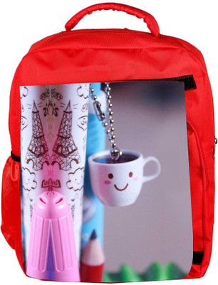 

Snoogg Eco Friendly Canvas Smile Cups Backpack Rucksack School Travel Unisex Casual Canvas Bag Bookbag Satchel 5 L Backpack(Red)