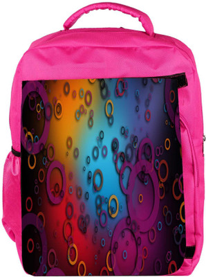 

Snoogg Eco Friendly Canvas Colorful Rings Designer Backpack Rucksack School Travel Unisex Casual Canvas Bag Bookbag Satchel 5 L Backpack(Pink)