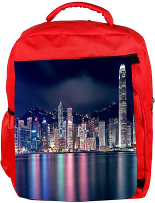 

Snoogg Eco Friendly Canvas Colorful Buildings Designer Backpack Rucksack School Travel Unisex Casual Canvas Bag Bookbag Satchel 5 L Backpack(Red)