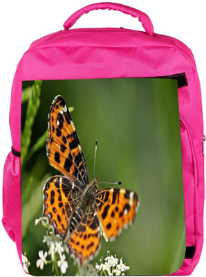 

Snoogg Eco Friendly Canvas Abstract Multicolor Butterfly Designer Backpack Rucksack School Travel Unisex Casual Canvas Bag Bookbag Satchel 5 L Backpack(Pink)