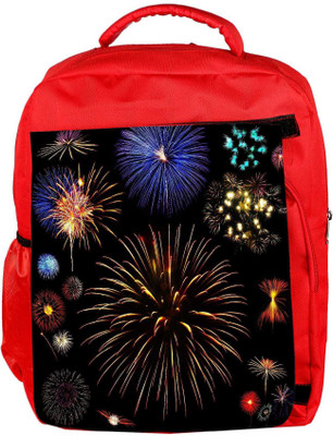 

Snoogg Eco Friendly Canvas Colorful Fireworks Backpack Rucksack School Travel Unisex Casual Canvas Bag Bookbag Satchel 5 L Backpack(Red)
