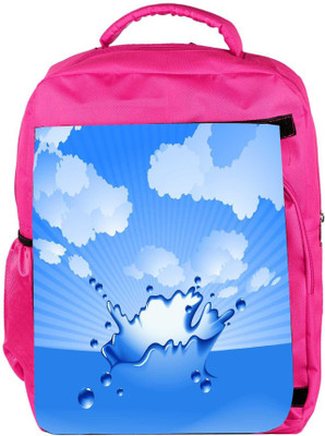 

Snoogg Eco Friendly Canvas Clear Water Splash Vector Backpack Rucksack School Travel Unisex Casual Canvas Bag Bookbag Satchel 5 L Backpack(Pink)