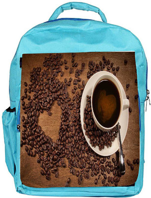 

Snoogg Eco Friendly Canvas Coffee Heart Designer Backpack Rucksack School Travel Unisex Casual Canvas Bag Bookbag Satchel 5 L Backpack(Blue)