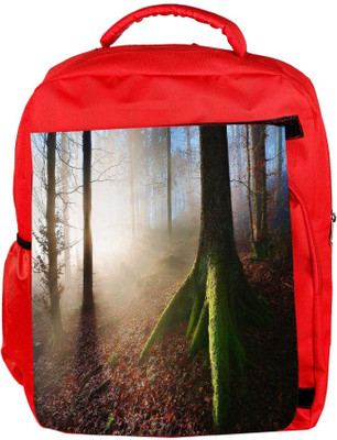 

Snoogg Eco Friendly Canvas Green Roots Designer Backpack Rucksack School Travel Unisex Casual Canvas Bag Bookbag Satchel 5 L Backpack(Red)