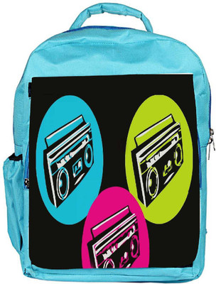 

Snoogg Eco Friendly Canvas Boombox Colourful Backpack Rucksack School Travel Unisex Casual Canvas Bag Bookbag Satchel 5 L Backpack(Blue)