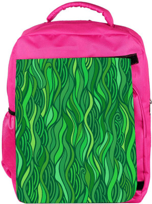 

Snoogg Eco Friendly Canvas Green Leaf Pattern Designer Backpack Rucksack School Travel Unisex Casual Canvas Bag Bookbag Satchel 5 L Backpack(Pink)