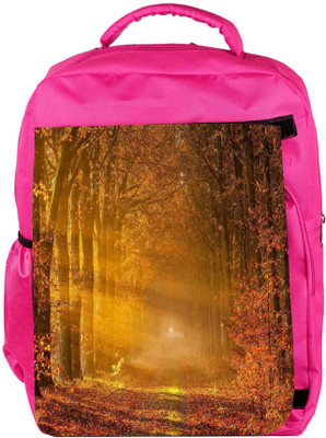 

Snoogg Eco Friendly Canvas Dense Yellow Forest Designer Backpack Rucksack School Travel Unisex Casual Canvas Bag Bookbag Satchel 5 L Backpack(Pink)