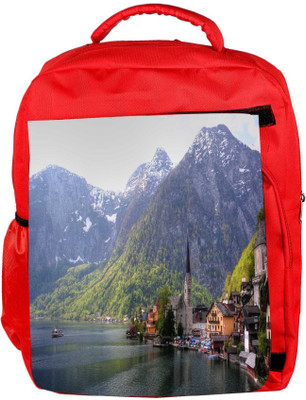 

Snoogg Eco Friendly Canvas House Near River Side Designer Backpack Rucksack School Travel Unisex Casual Canvas Bag Bookbag Satchel 5 L Backpack(Red)