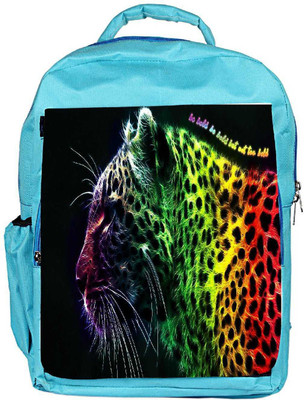 

Snoogg Eco Friendly Canvas Neon Leopard Designer Backpack Rucksack School Travel Unisex Casual Canvas Bag Bookbag Satchel 5 L Backpack(Blue)
