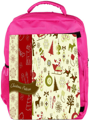 

Snoogg Eco Friendly Canvas Christmas Season Designer Backpack Rucksack School Travel Unisex Casual Canvas Bag Bookbag Satchel 5 L Backpack(Pink)