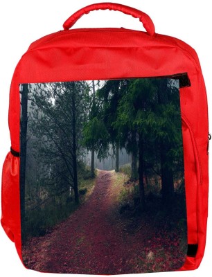 

Snoogg Eco Friendly Canvas Red Road Forest Designer Backpack Rucksack School Travel Unisex Casual Canvas Bag Bookbag Satchel 5 L Backpack(Red)