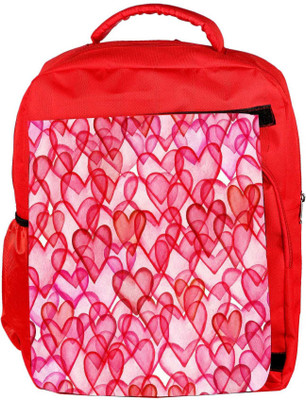 

Snoogg Eco Friendly Canvas Red Hearts Designer Backpack Rucksack School Travel Unisex Casual Canvas Bag Bookbag Satchel 5 L Backpack(Red)