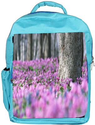 

Snoogg Eco Friendly Canvas Pink Flowers Designer Backpack Rucksack School Travel Unisex Casual Canvas Bag Bookbag Satchel 5 L Backpack(Blue)