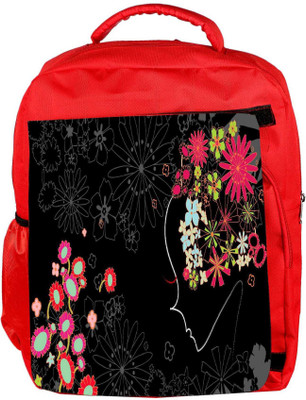 

Snoogg Eco Friendly Canvas Flower Girl Designer Backpack Rucksack School Travel Unisex Casual Canvas Bag Bookbag Satchel 5 L Backpack(Red)