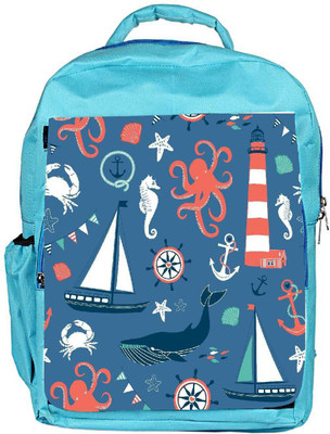 

Snoogg Eco Friendly Canvas Set Of 4 Nautical Cards Backpack Rucksack School Travel Unisex Casual Canvas Bag Bookbag Satchel 5 L Backpack(Blue)