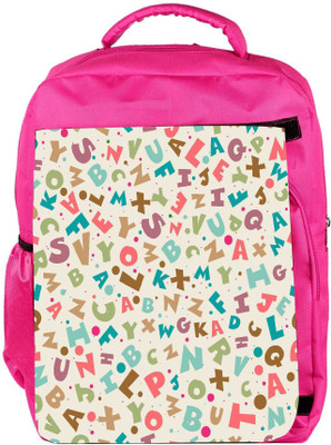 

Snoogg Eco Friendly Canvas Small Alphabets Designer Backpack Rucksack School Travel Unisex Casual Canvas Bag Bookbag Satchel 5 L Backpack(Pink)
