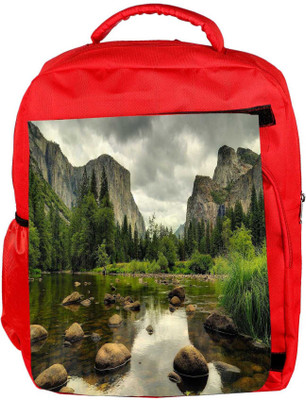 

Snoogg Eco Friendly Canvas Pebble Big Stones Designer Backpack Rucksack School Travel Unisex Casual Canvas Bag Bookbag Satchel 5 L Backpack(Red)