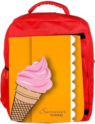 

Snoogg Eco Friendly Canvas Abstract Summer Background Backpack Rucksack School Travel Unisex Casual Canvas Bag Bookbag Satchel 5 L Backpack(Red)