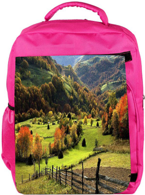 

Snoogg Eco Friendly Canvas Orange Small Trees Designer Backpack Rucksack School Travel Unisex Casual Canvas Bag Bookbag Satchel 5 L Backpack(Pink)