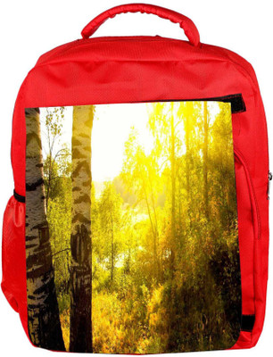 

Snoogg Eco Friendly Canvas Yellow Tree Designer Backpack Rucksack School Travel Unisex Casual Canvas Bag Bookbag Satchel 5 L Backpack(Red)