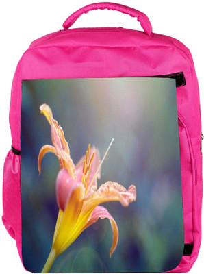 

Snoogg Eco Friendly Canvas Yellow Flower And Butterfly Designer Backpack Rucksack School Travel Unisex Casual Canvas Bag Bookbag Satchel 5 L Backpack(Pink)