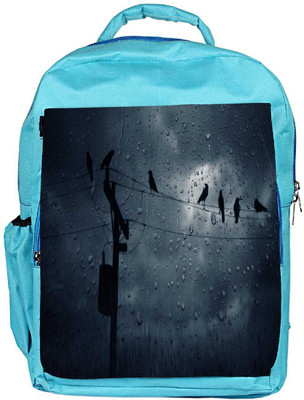 

Snoogg Eco Friendly Canvas Crows In The Rain Designer Backpack Rucksack School Travel Unisex Casual Canvas Bag Bookbag Satchel 5 L Backpack(Blue)