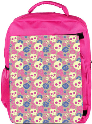 

Snoogg Eco Friendly Canvas Skull Flower Pattern Backpack Rucksack School Travel Unisex Casual Canvas Bag Bookbag Satchel 5 L Backpack(Pink)