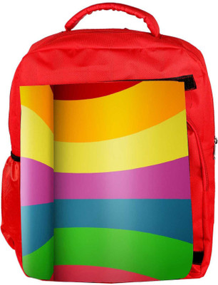 

Snoogg Eco Friendly Canvas Colorful Bandwidth Designer Backpack Rucksack School Travel Unisex Casual Canvas Bag Bookbag Satchel 5 L Backpack(Red)