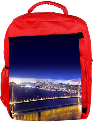 

Snoogg Eco Friendly Canvas Dark Blue Sky Designer Backpack Rucksack School Travel Unisex Casual Canvas Bag Bookbag Satchel 5 L Backpack(Red)