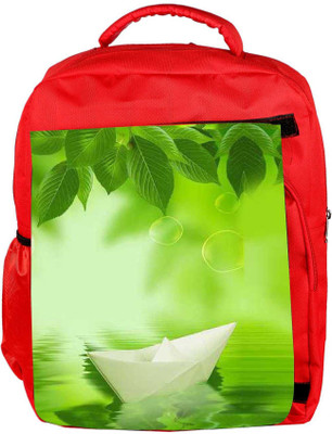 

Snoogg Eco Friendly Canvas Paper Boats Backpack Rucksack School Travel Unisex Casual Canvas Bag Bookbag Satchel 5 L Backpack(Red)