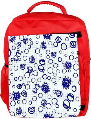 

Snoogg Eco Friendly Canvas Bubbles White Designer Backpack Rucksack School Travel Unisex Casual Canvas Bag Bookbag Satchel 5 L Backpack(Red)