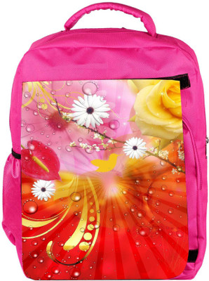 

Snoogg Eco Friendly Canvas Fantasy Flowers Background Backpack Rucksack School Travel Unisex Casual Canvas Bag Bookbag Satchel 5 L Backpack(Pink)