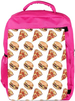 

Snoogg Eco Friendly Canvas Fast Food Pattern Backpack Rucksack School Travel Unisex Casual Canvas Bag Bookbag Satchel 5 L Backpack(Pink)