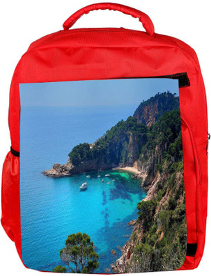 

Snoogg Eco Friendly Canvas Boats On Sea Designer Backpack Rucksack School Travel Unisex Casual Canvas Bag Bookbag Satchel 5 L Backpack(Red)