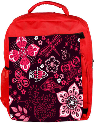 

Snoogg Eco Friendly Canvas Colorful Floral Seamless Pattern In Cartoon Style Seamless Pattern Backpack Rucksack School Travel Unisex Casual Canvas Bag Bookbag Satchel 5 L Backpack(Red)