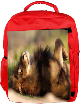 

Snoogg Eco Friendly Canvas Lion Sleeping Designer Backpack Rucksack School Travel Unisex Casual Canvas Bag Bookbag Satchel 5 L Backpack(Red)