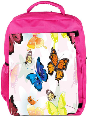 

Snoogg Eco Friendly Canvas Blue And Orange Butterfly Designer Backpack Rucksack School Travel Unisex Casual Canvas Bag Bookbag Satchel 5 L Backpack(Pink)