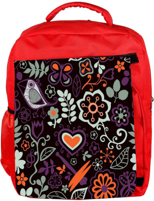 

Snoogg Eco Friendly Canvas Colorful Floral Seamless Pattern In Cartoon Style Seamless Pattern Backpack Rucksack School Travel Unisex Casual Canvas Bag Bookbag Satchel 5 L Backpack(Red)