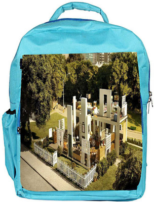 

Snoogg Eco Friendly Canvas Playing House Designer Backpack Rucksack School Travel Unisex Casual Canvas Bag Bookbag Satchel 5 L Backpack(Blue)